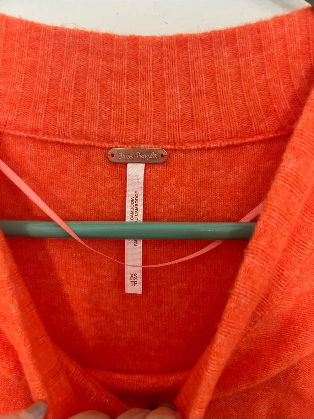 Free People shell coral Phoebe Crewneck pullover sweater